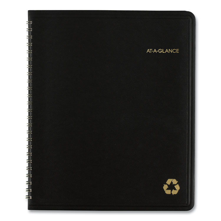 Recycled Monthly Planner with Perforated Memo Section, 8.75 x 7, Black Cover, 12-Month (Jan to Dec): 2025