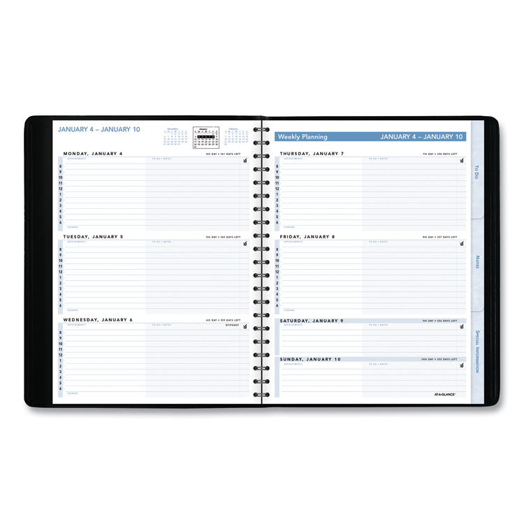 The Action Planner Weekly Appointment Book, 11 x 8, Black Cover, 12-Month (Jan to Dec): 2025
