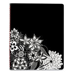 Floradoodle Weekly/Monthly Professional Planner, Floral Artwork, 11 x 8.5, Black/White Cover, 12-Month (Jan-Dec): 2025