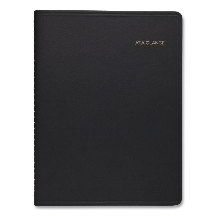 Weekly Planner Ruled for Open Scheduling, 8.75 x 6.75, Black Cover, 12-Month (Jan to Dec): 2025