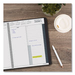 24-Hour Daily Appointment Book, 11 x 8.5, Black Cover, 12-Month (Jan to Dec): 2025