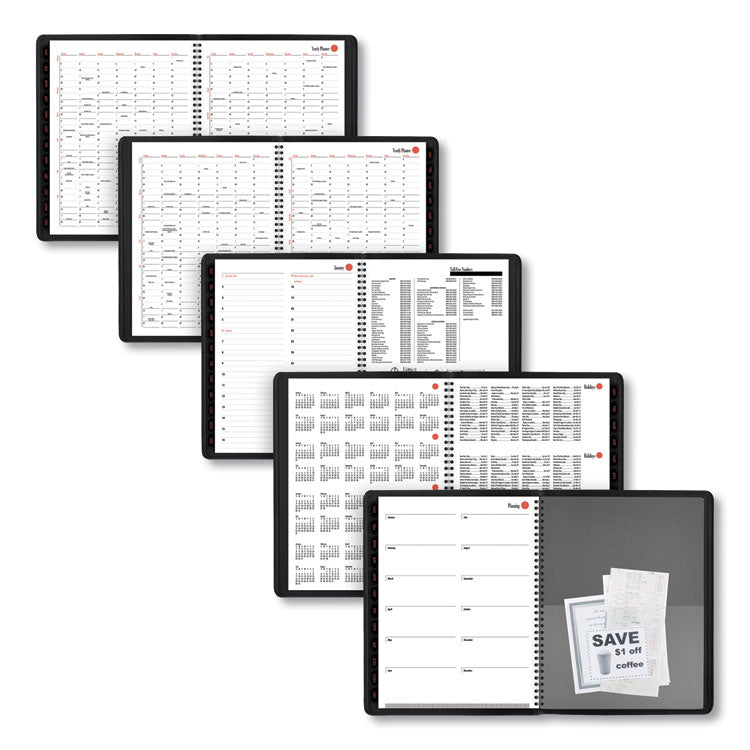 800 Range Weekly/Monthly Appointment Book, 11 x 8.25, Black Cover, 12-Month (Jan to Dec): 2025