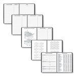 Weekly Planner Ruled for Open Scheduling, 8.75 x 6.75, Black Cover, 12-Month (Jan to Dec): 2025
