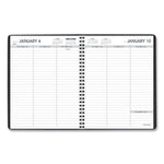 Weekly Planner Ruled for Open Scheduling, 8.75 x 6.75, Black Cover, 12-Month (Jan to Dec): 2025