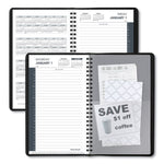Daily Appointment Book with 30-Minute Appointments, 8 x 5, Black Cover, 12-Month (Jan to Dec): 2025
