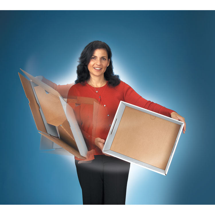 R-Kive Heavy-Duty Storage Boxes, Letter/legal Files, 12.75" X 16.5" X 10.38", White/red, 12/carton