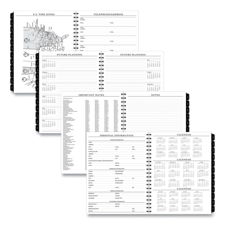 Executive Weekly/Monthly Planner Refill with 15-Minute Appointments, 11 x 8.25, White Sheets, 12-Month (Jan to Dec): 2025