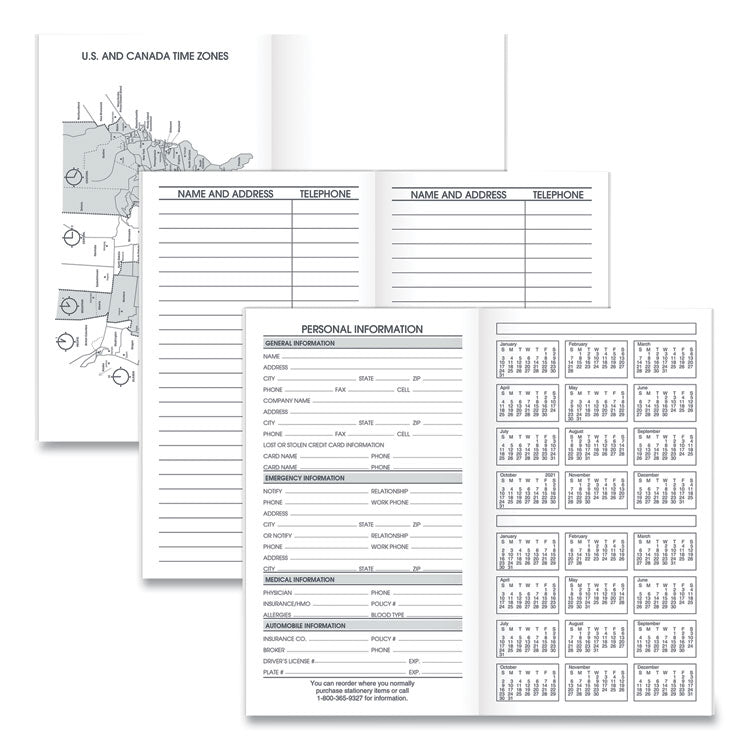 Pocket Size Monthly Planner Refill, 6 x 3.5, White Sheets, 12-Month (Jan to Dec): 2025