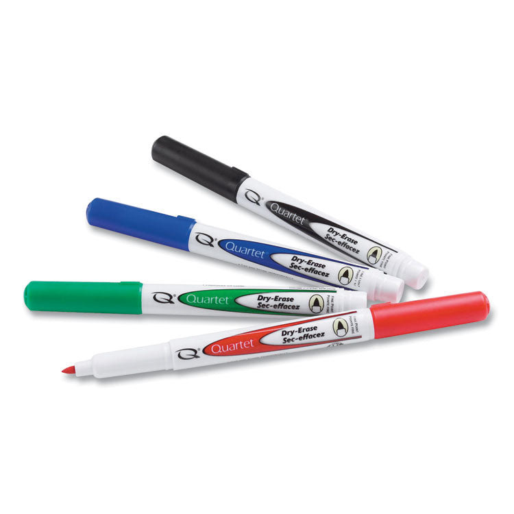 Low-Odor Dry-Erase Marker, Fine Bullet Tip, Assorted Colors, 4/pack