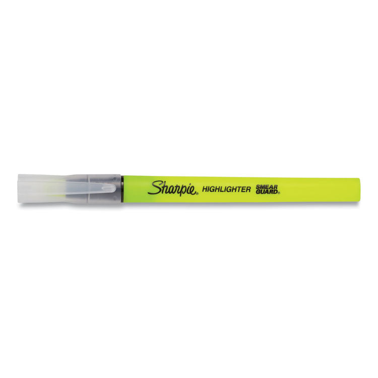 Clearview Pen-Style Highlighter, Fluorescent Yellow Ink, Chisel Tip, Yellow/black/clear Barrel, 3/pack