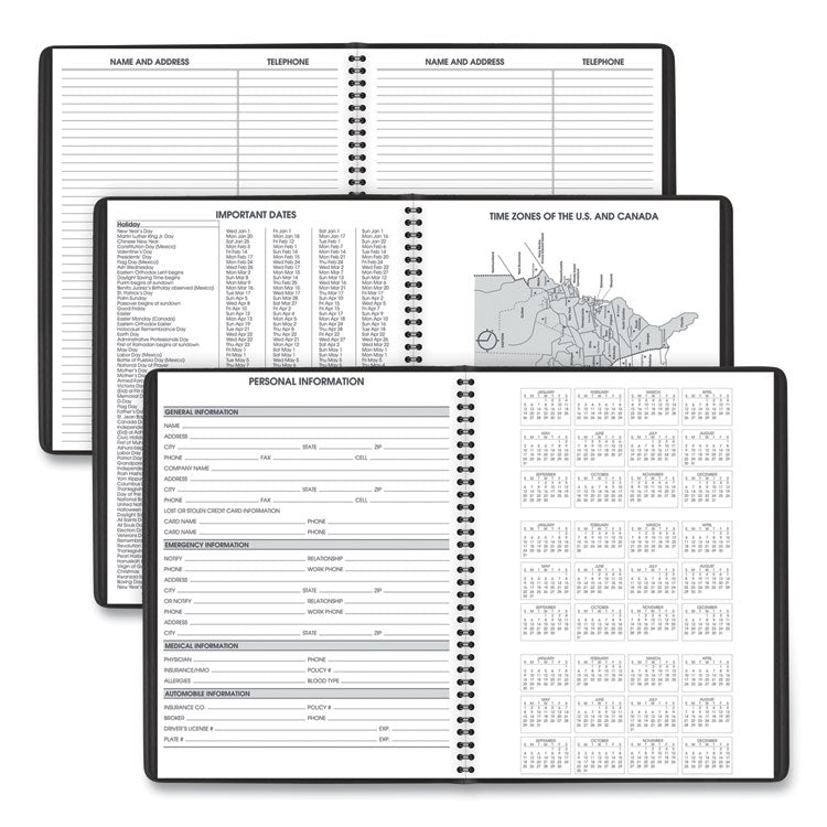 Weekly Appointment Book, 11 x 8.25, Black Cover, 14-Month: July 2025 to Aug 2026