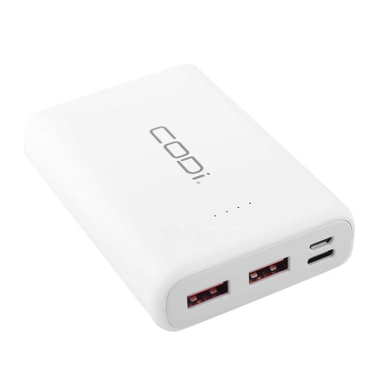 CODi USB-A/USB-C Power Bank, 10000 mAh, White  (A03031)