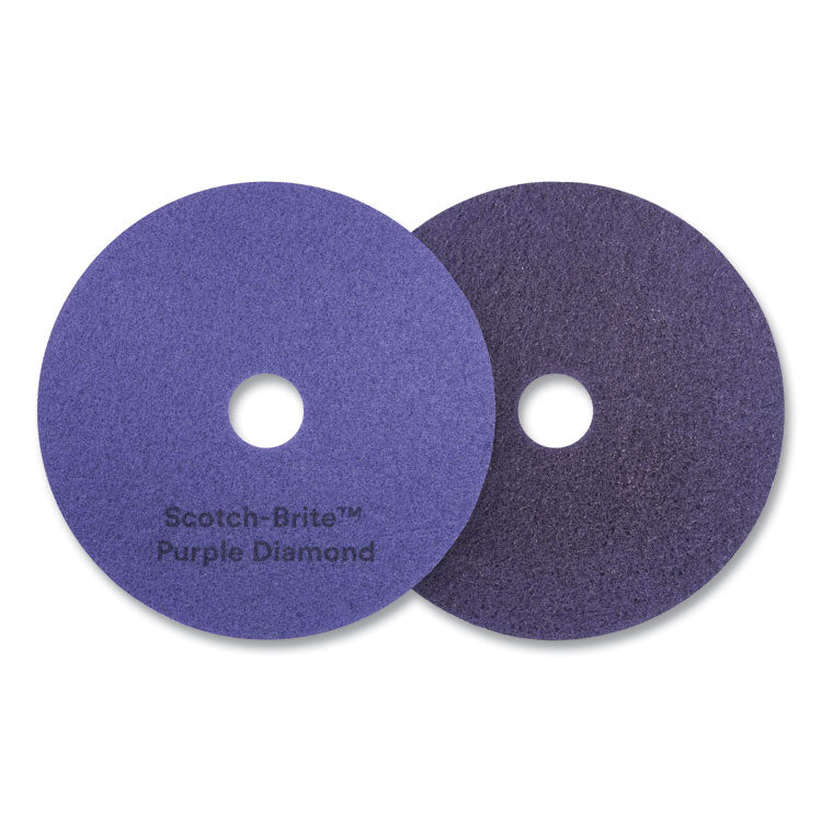 Diamond Floor Pads, 14" Diameter, Purple, 5/carton