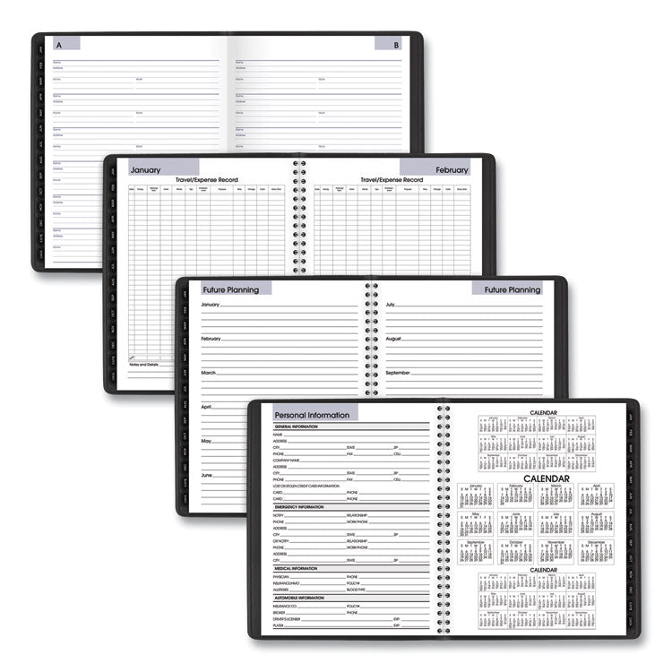 DayMinder Executive Weekly/Monthly Refillable Planner, 8.75 x 7, Black Cover, 12-Month (Jan to Dec): 2025