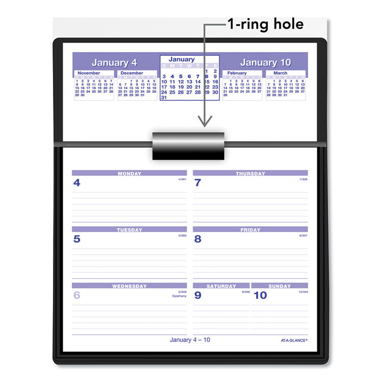 Flip-A-Week Desk Calendar and Base, 7 x 5.5, White Sheets, 12-Month (Jan to Dec): 2025