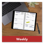 DayMinder Weekly Pocket Appointment Book with Telephone/Address Section, 6 x 3.5, Black Cover, 12-Month (Jan to Dec): 2025