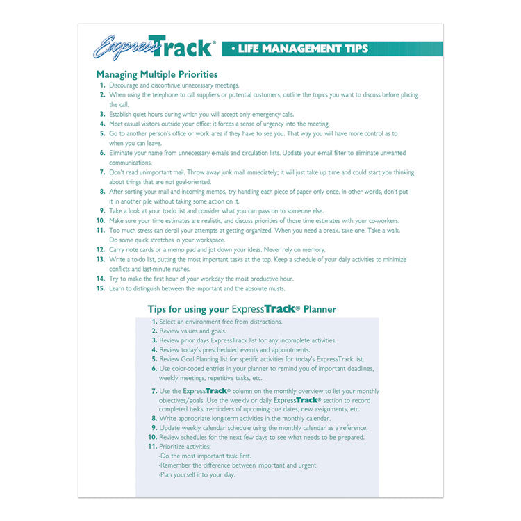Express Track Recycled Weekly Appointment Book/Monthly Planner, 11 x 8.5, Black Cover, 13-Month: Jan 2025 to Jan 2026
