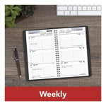DayMinder Block Format Weekly Appointment Book, Tabbed Telephone/Add Section, 8.5 x 5.5, Black, 12-Month (Jan to Dec): 2025