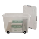 Rolling 15-Gal. Storage Box, Letter/legal Files, 23.75" X 15.75" X 15.75", Clear