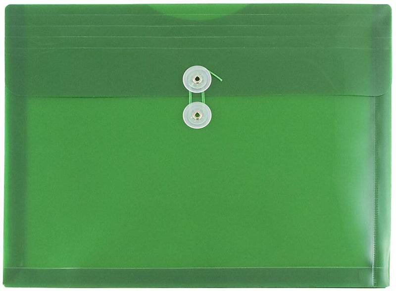 JAM Paper Premium Plastic Document File, Letter, Green, 3/Pack (218B1GRX3)