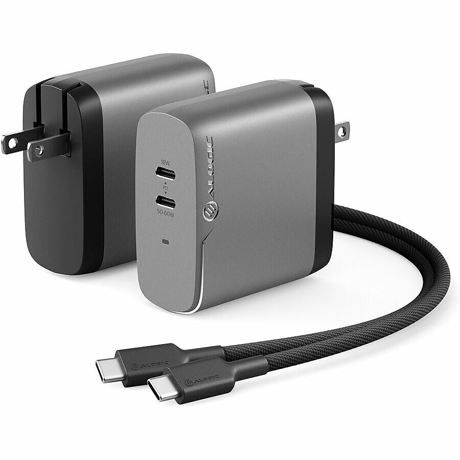 Alogic 2 Port 6W GaN Charger + USB-C Cable (WCG2X68SGR-US)