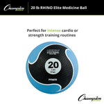 Champion Sports 20 lbs. Rhino Elite Medicine Ball, Blue (CHMP702)