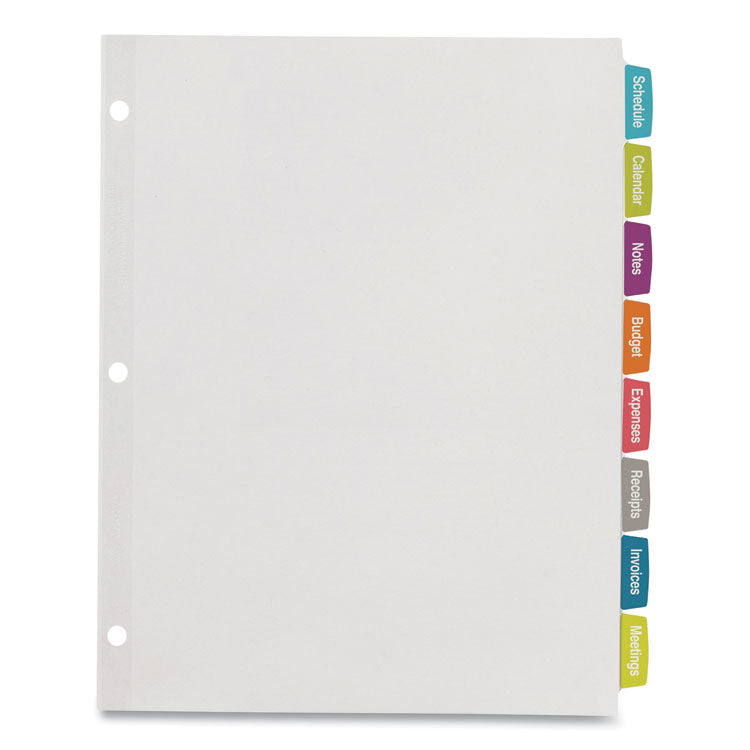 Big Tab Printable White Label Tab Dividers, 8-Tab, 11 x 8.5, White, 4 Sets