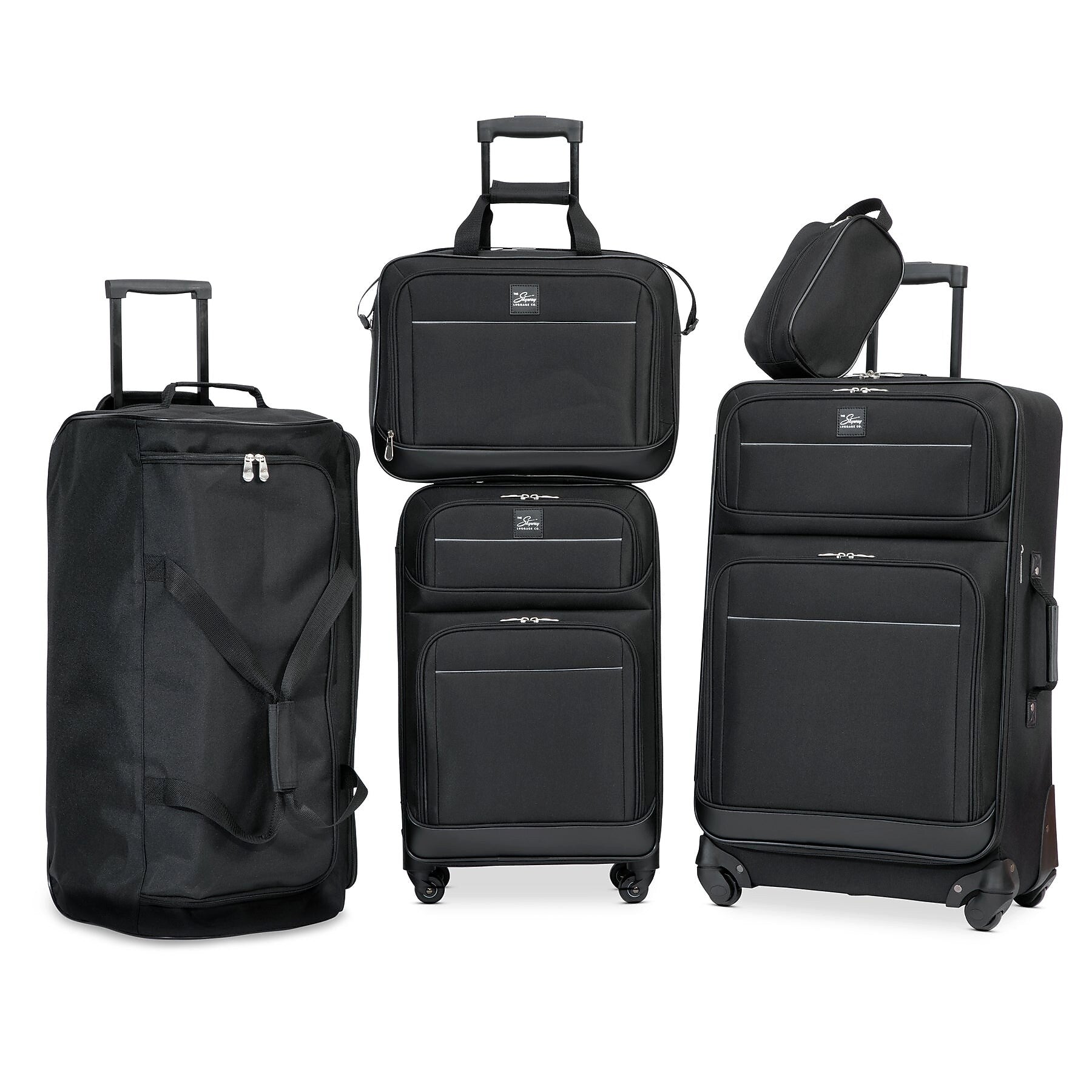 Skyway Luggage Seville 2.0 5-Piece Spinner Luggage Set, Black (43S-5P-001-SET)