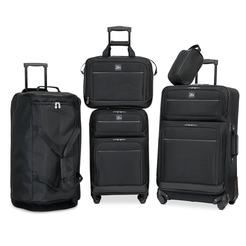 Skyway Luggage Seville 2.0 5-Piece Spinner Luggage Set, Black (43S-5P-001-SET)