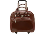 McKlein REDWOOD 15" Leather Rolling Laptop Bag, Red (99696)