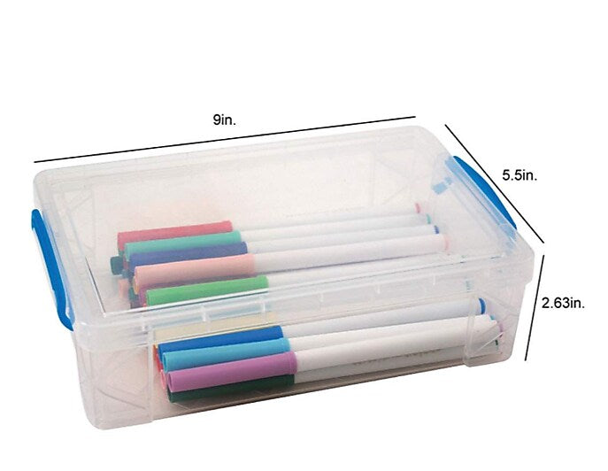 Advantus Super Stacker Plastic Snap Pencil Box, Clear (AVT37539)