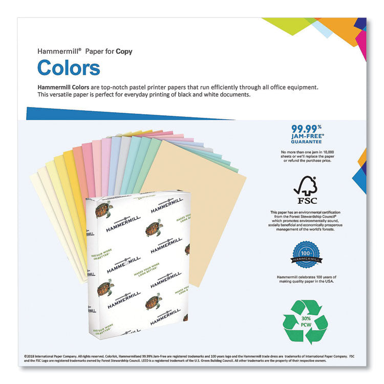 Colors Print Paper, 20 lb Bond Weight, 11 x 17, Green, 500/Ream