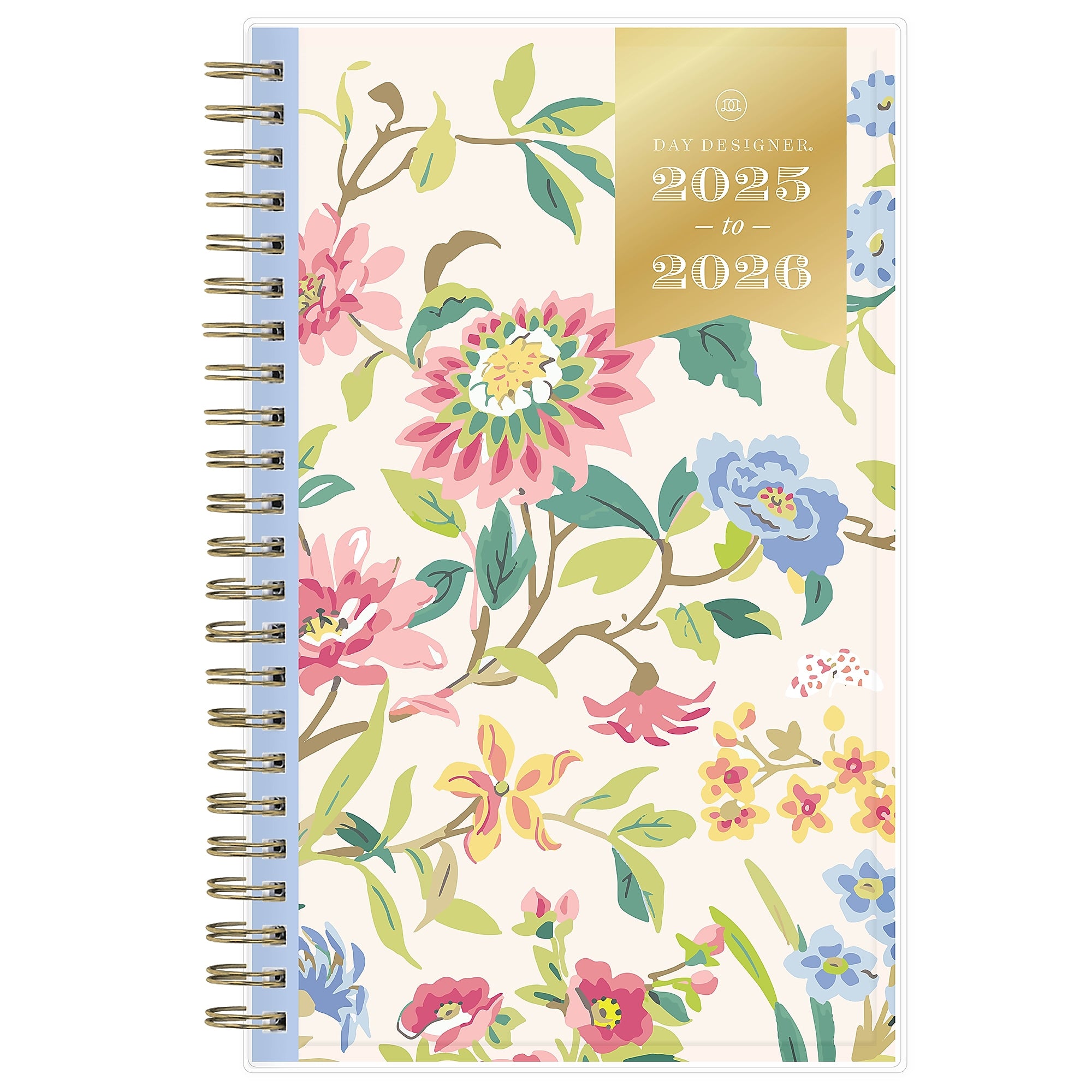 2025-2026 Day Designer for Blue Sky Climbing Floral 5" x 8" Academic Year Weekly & Monthly Planner, Plastic Cover (137881-A26)