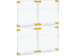 Azar Sign Holder, 15" x 21", Wall Mounted, Gold, Acrylic, 4/Pack (105508-GLD-4PK)