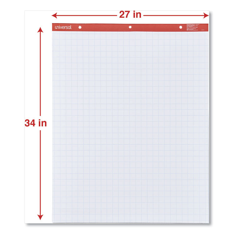 Easel Pads/Flip Charts, Quadrille Rule (1 sq/in), 27 x 34, White, 50 Sheets, 2/Carton