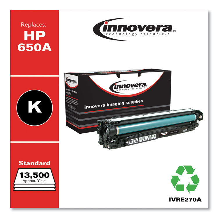 Remanufactured Black Toner, Replacement for 650A (CE270A), 13,500 Page-Yield