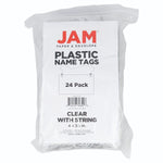 JAM PAPER Plastic Name Tags, 4" x 3 1/2", Clear, 24/Pack (401138612)