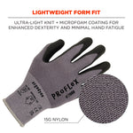 Ergodyne ProFlex 7000 Nitrile Coated Gloves, Microfoam Palm, ANSI Level 5 Abrasion Resistance, Gray, Small, 12 Pair (10362)
