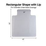 Staples Carpet Chair Mat with Lip, 45" x 53'', High-Pile, Clear (20362-CC)