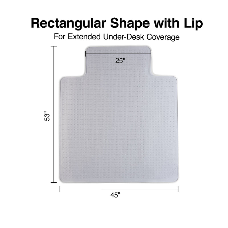 Staples Carpet Chair Mat with Lip, 45" x 53'', High-Pile, Clear (20362-CC)