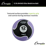 Champion Sports 12 lbs. Rhino Elite Medicine Ball, Purple (CHMP699)