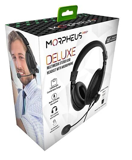 Morpheus 360 Deluxe Multimedia Stereo USB Headset Over Ear Black (HS3500SU)