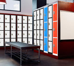 AdirOffice 72" 4-Tier Black and White Storage Locker (ADI629-204-B-W)