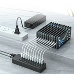 4XEM 10-Port USB 3.0 Power Switch Data Transfer Hub, Gray (4XH710)