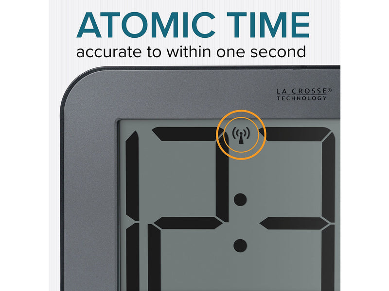 La Crosse Technology Atomic Digital Wall/Table Clock, 10" x 6.5" (513-02927)
