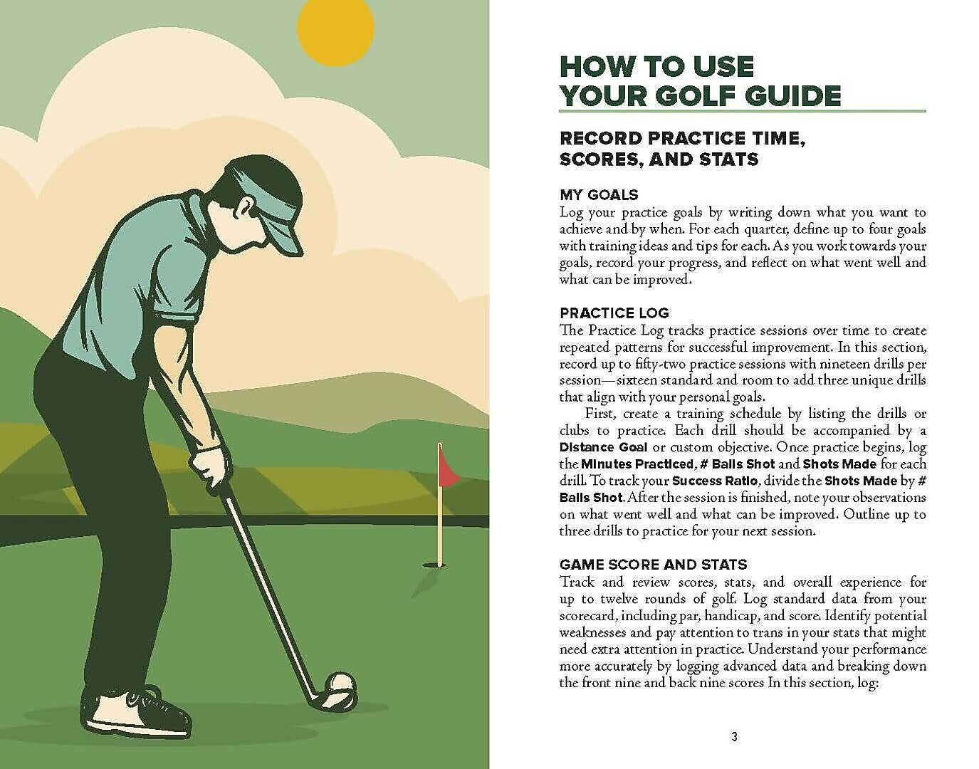 Quarto The Golf Scorecard Guided Journal, 3.8" x 5.85", Green, 96 Pages (9781577154877)