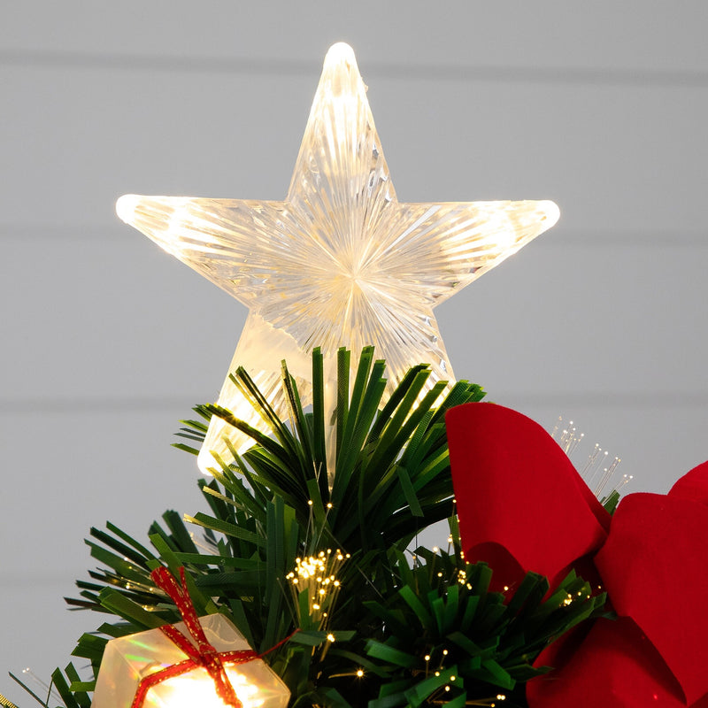 Nearly Natural 24-in Pre-Lit Fiber Optic Classic Star Topped Artificial Christmas Tree with Decorative Planter (T4751)