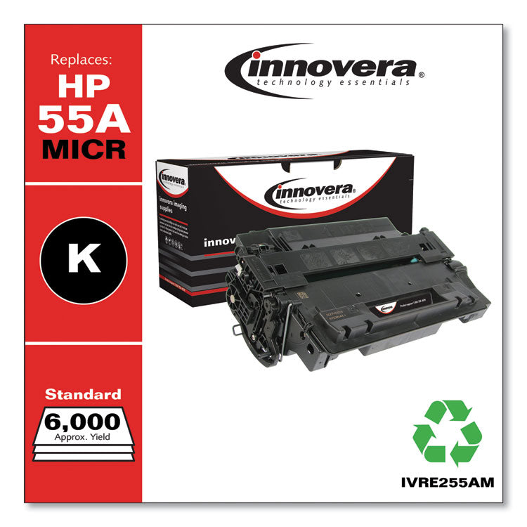 Remanufactured Black MICR Toner, Replacement for 55AM (CE255AM), 6,000 Page-Yield
