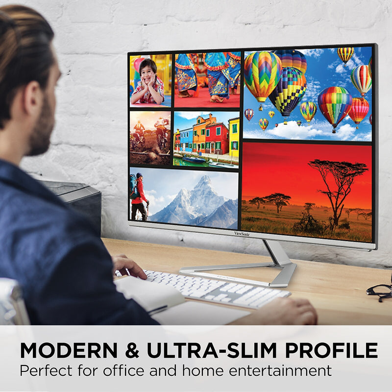ViewSonic Thin-Bezel 27" 4K Ultra HD 60Hz LED Monitor, Silver (VX2776-4K-MHDU)