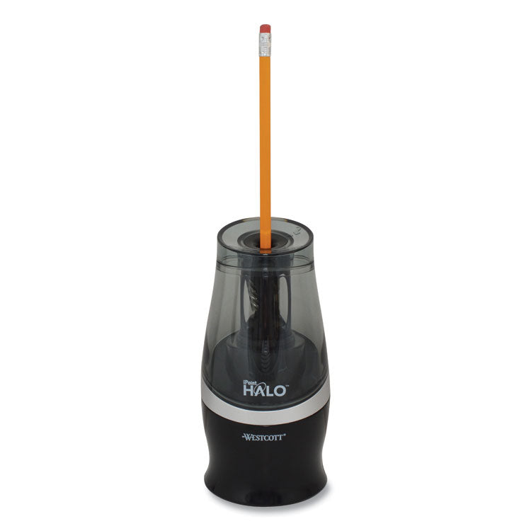 Halo Colored Pencil Non-Stick Electric Sharpener, Ac-Powered, 3.5 X 6.75, Black/silver